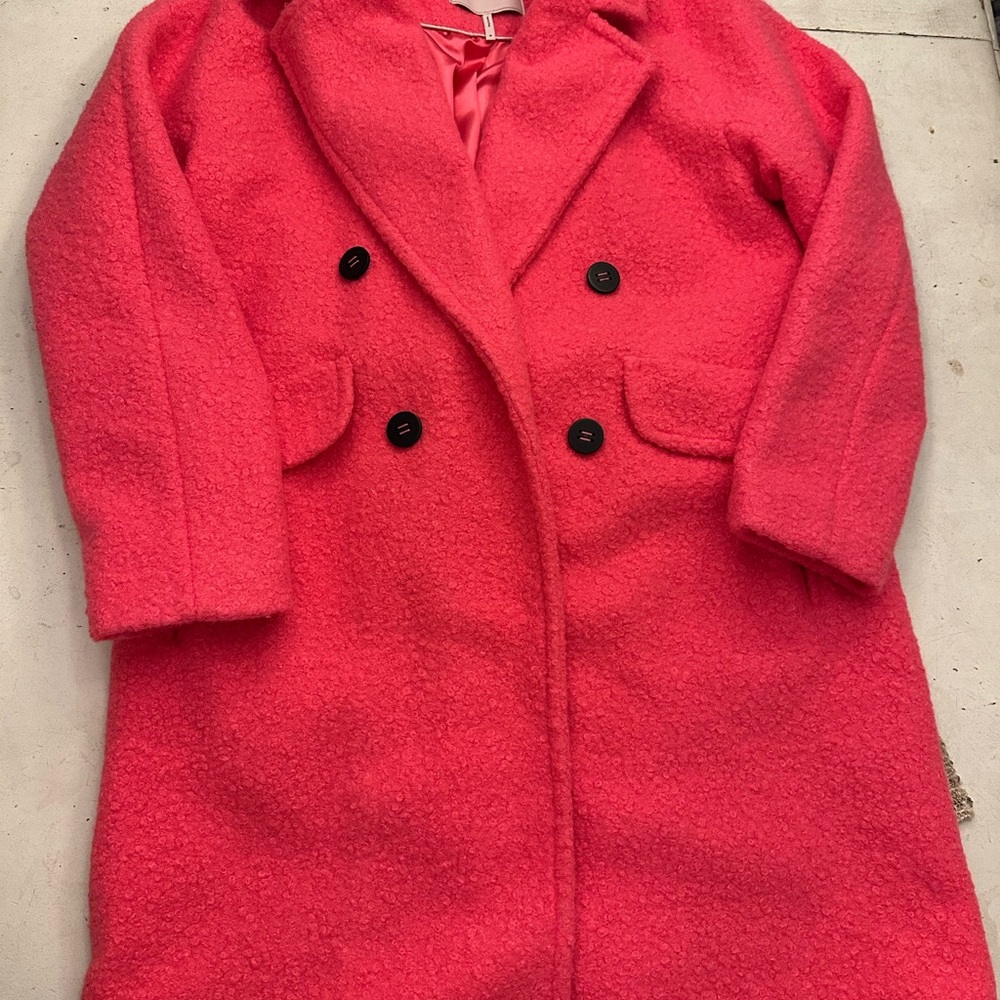 BCBGeneration Bold Pink Textured Coat Meduim